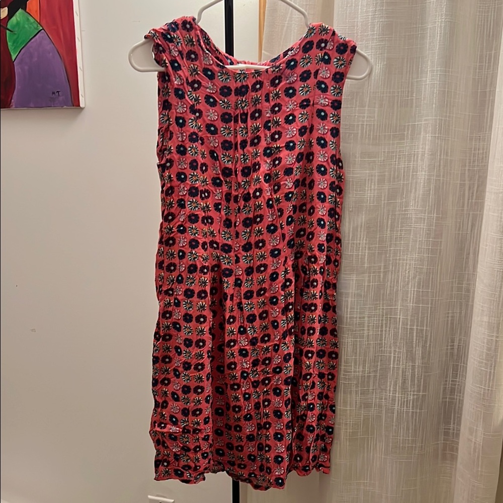 Red and Black Patterned Sleeveless Dress